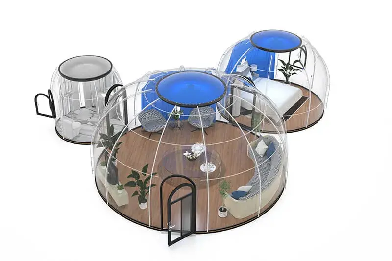 Living Area + Bedroom + Washroom View